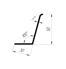Уголок пластиковый 30*50*105°