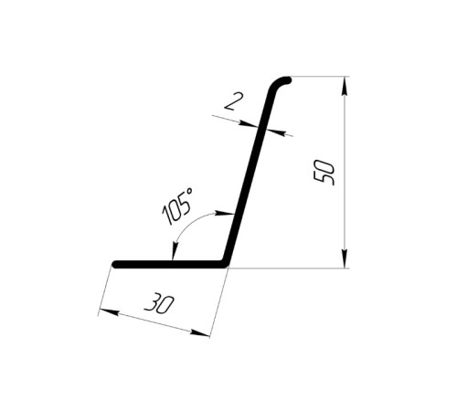 Уголок пластиковый 30*50*105°