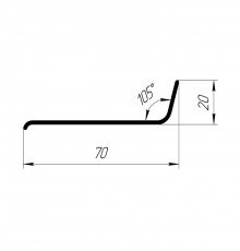 1000*70*20*2 мм 105° Уголок ПВХ