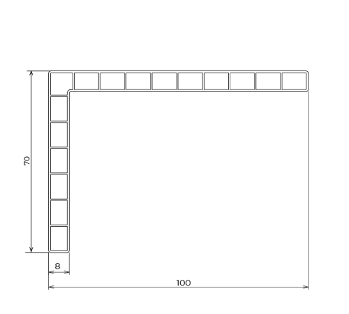 Уголок пластиковый 100*70*90° град.