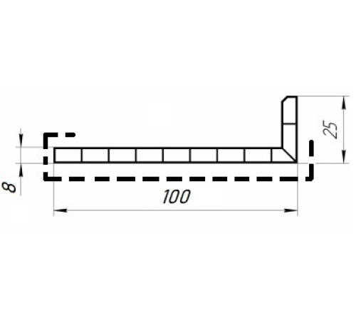 "Кашированный уголок 100х25 с большой полкой (90 градусов) для стильной отделки"
