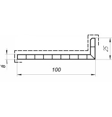 Уголок кашированный 100х25 (90 градусов) внутренний угол