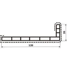 Уголок кашированный 120х35 (90 градусов) большая полка снаружи для отделки