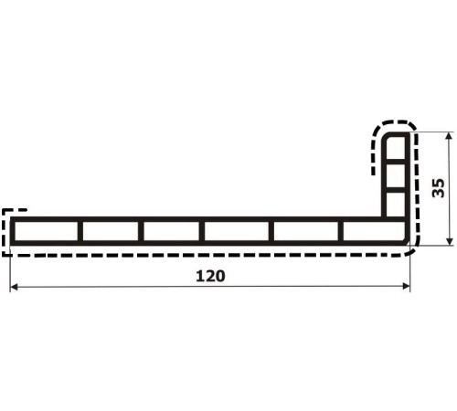 Уголок кашированный 120х35 (90 градусов) внешний угол