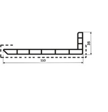 Уголок кашированный 150х35 (90 градусов) внешний угол