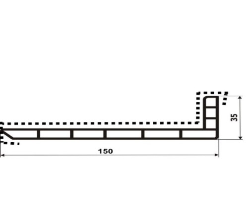 Кашированный уголок 80х35 (90 градусов) внутренний угол
