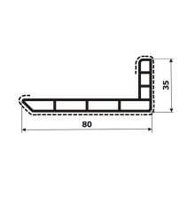 Уголок кашированный 80х35 (90 градусов) внешний угол