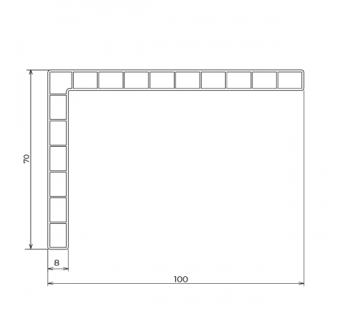 3250*100*70*8 мм 90° Уголок ПВХ