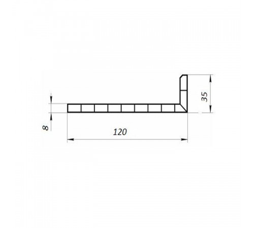 2750*120*35*8мм 90° Уголок ПВХ