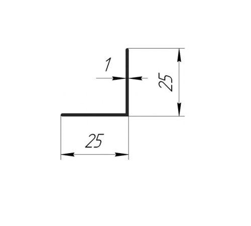 3500*25*25*1 мм 90° Уголок ПВХ