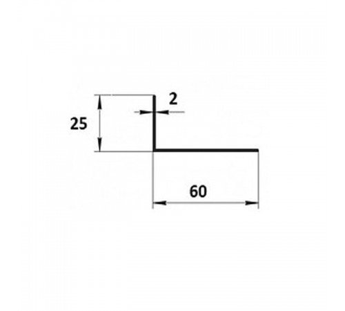4500*60*25*2 мм 90° Уголок ПВХ