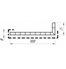 Уголок кашированный 100х25 (90 градусов) большая полка снаружи для отделки