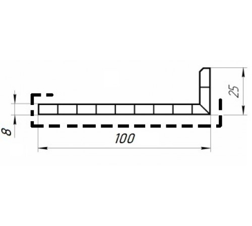 "Кашированный уголок 100х25 с большой полкой (90 градусов) для стильной отделки"