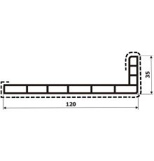 Уголок кашированный 120х35 (90 градусов) большая полка снаружи для отделки