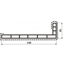 Уголок кашированный 120х35 (90 градусов) большая полка снаружи для отделки