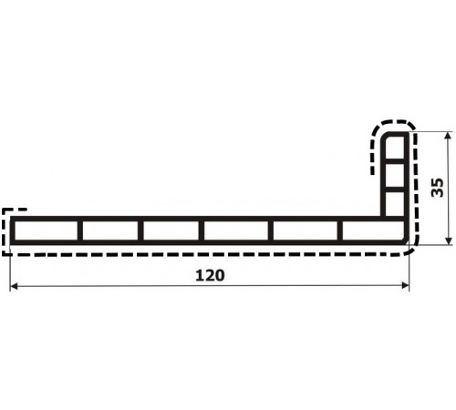 Уголок кашированный 120х35 (90 градусов) внешний угол