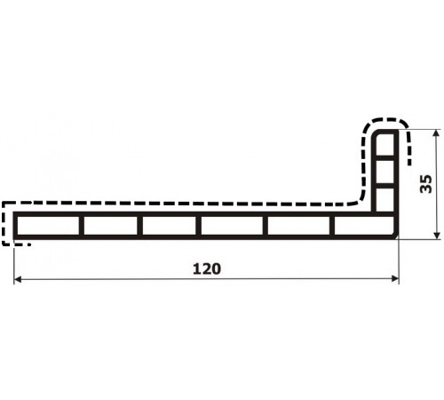 Кашированный уголок 120х35 (90 градусов) внутренний угол