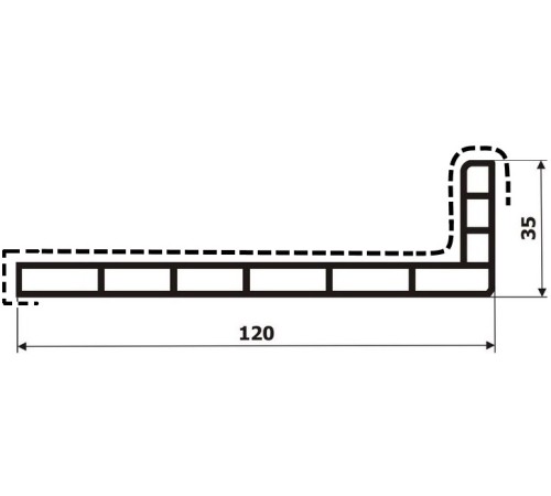 Кашированный уголок 120х35 (90 градусов) внутренний угол