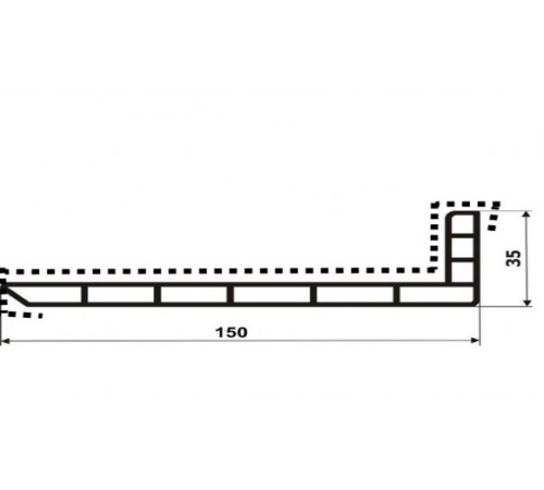 Кашированный уголок 150х35 (90 градусов) внутренний угол