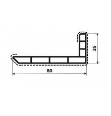Уголок кашированный 80х35 (90 градусов) внешний угол