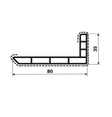 Уголок кашированный 80х35 (90 градусов) внешний угол