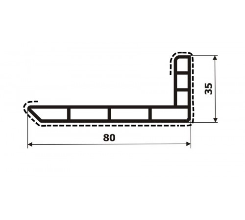 Уголок кашированный 80х35 (90 градусов) внешний угол