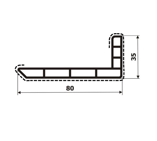 Уголок кашированный 80х35 (90 градусов) внешний угол